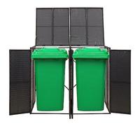 Solivagant Copribidone Doppio Nero 140x80x117 cm in Polyrattan,Nero,18.4kg