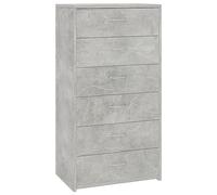 Solivagant Credenza 6 Cassetti Grigio Cemento 50x34x96cm Legno Multistrato,Grigio,29.4kg