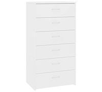 Solivagant Credenza con 6 Cassetti Bianca 50x34x96 cm in Legno Multistrato,Bianco,29.4kg