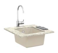 Solivagant Lavello Beige 370 x 460 mm 80% Quarzo e 20% Resina,Beige,9.9kg
