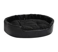 Solivagant Lettino per Cani Nero 90x79x20 cm in Peluche e Similpelle,Nero,2.4kg