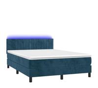 Solivagant Letto a Molle con Materasso e LED Blu Scuro 140x200 cm,Blu,61.96kg-3134529