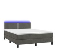 Solivagant Letto a Molle con Materasso e LED Grigio Scuro 140x200 cm,Grigio,61.9kg