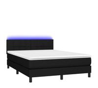 Solivagant Letto a Molle con Materasso e LED Nero 140x200 cm in Tessuto,Nero,61.12kg-3133159