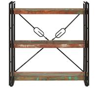 Solivagant Libreria 3 Livelli 77x30x80 cm Legno Massello Recupero e Ferro,Multicolore,15.56,kg