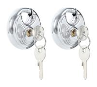 Solivagant Lucchetti Discus con Chiavi 2 PCS Argento 7 x 2.4 x 7 cm,Argento,0.45kg