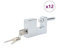 Solivagant Lucchetto 12 PCS Argento 8,7 x 1,9 x 5,5 cm Ferro,Argento,6.4kg