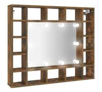 Solivagant Mobile a Specchio con LED Rovere Fumo 91x15x76,5 cm,Marrone,18.58kg