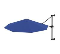 Solivagant Ombrellone a Muro con Palo in Metallo 300 cm Blu,Blu,9.75kg