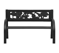 Solivagant Panchina da Giardino per Bambini 86 cm in Acciaio,Nero,6.85kg