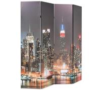 Solivagant Paravento Pieghevole 160x170 cm Stampa New York di Notte,Multicolore,5.9kg