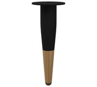 Solivagant Piedini per mobili 2 PCS Nero e Oro Ø 40 x 98 mm Ferro,Nero,0.13kg