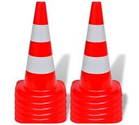 Solivagant Set 10 Coni Stradali Segnaletici Riflettenti Rosso e Bianco 50 cm,7.23kg