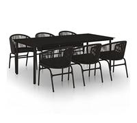 Solivagant Set da Pranzo da Giardino 7 pz Nero,Nero,70.02kg