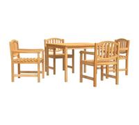 Solivagant Set da Pranzo per Giardino 5 pz in Legno Massello di Teak,Marrone,70.4kg