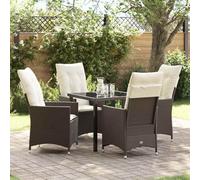 Solivagant Set da Pranzo per Giardino con Cuscino 5 PCS Marrone polyrattan,Marrone,52.8,kg