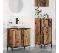 Solivagant Set di mobili per Il Bagno con cassetto 2 PCS Legno Vecchio,Marrone,32.98,kg
