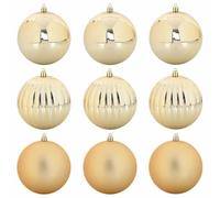 Solivagant Set di Palline di Natale XL 9 PCS Oro Plastica,Oro,0.3kg