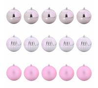 Solivagant Set di Palline Natalizie XL 15 PCS Rosa Plastica,Rosa,0.79kg
