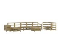 Solivagant Set Divani da Giardino 10 pz in Legno Impregnato di Pino,Marrone,95.66kg