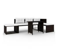 Solivagant Set Divani da Giardino 4 pz in Polyrattan Marrone,Marrone,40.86kg