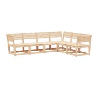 Solivagant Set Divani da Giardino 6 pz in Legno Massello di Pino,Marrone,70.56kg