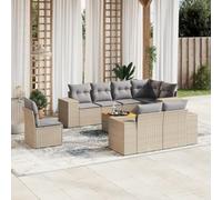 Solivagant Set Divano da Giardino 9 pz con Cuscini Beige in Polyrattan,Beige,86.8,kg-3257872