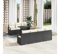 Solivagant Set Divano da Giardino con archiviazione 8 PCS Nero Poly Rattan,Nero,75,kg-3357500