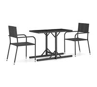 Solivagant Set Mobili da Pranzo per Giardino 3 pz Nero,Nero,23kg