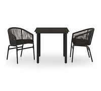 Solivagant Set Mobili da Pranzo per Giardino 3 pz Nero,Nero,27.4kg-3099221