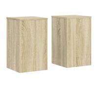 Solivagant Supporti per Piante 2 pz Rovere 30x30x50 cm in Multistrato,Marrone,15.1kg