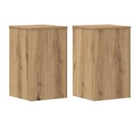 Solivagant Supporti per Piante 2 pz Rovere 30x30x50 cm in Multistrato,Marrone,15kg