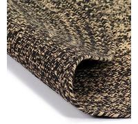 Solivagant Tappeto Lavorato a Mano in Juta Nero e Marrone 210 cm,Nero,8.7,kg