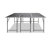 Solivagant Tavoli da Lavoro Set 3 pz Pieghevoli,Nero,12.35kg