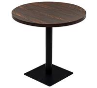 Solivagant Tavolo Bistrot in MDF e Acciaio Rotondo 80x75 cm Cenere Scura,Marrone,21.9kg