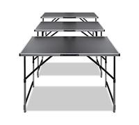 Solivagant Tavolo da Lavoro Set 3 pz Pieghevole Altezza Regolabile,Nero,12.65kg