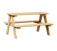 Solivagant Tavolo per Bambini con Panche iRun 90x79,5x50 cm Legno Massello,Marrone,10.9kg