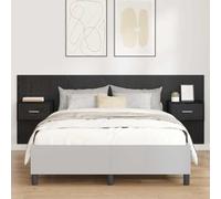 Solivagant Testata con Comodino 3 PCS Rovere Nero Legno Multistrato,Nero,32.71,kg