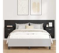 Solivagant Testata con Comodino 3 PCS Rovere Nero Legno Multistrato,Nero,39.41,kg