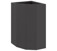 Solivagant Vaso d'angolo Nero 30 x 30 x 50 cm Acciaio,Nero,4.1kg