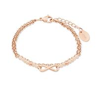 sOliver Bracciale in argento sterling 925/acciaio inossidabile per donna, con zirconi sintetici, infinito, fornito in confezione regalo per gioielli