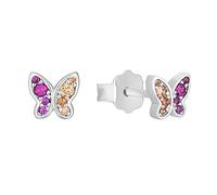 sOliver Orecchini a bottone in argento Sterling 925 per bambine, con zirconi sintetici, a forma di farfalla, forniti in una confezione regalo per gioielli