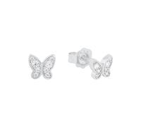sOliver Orecchini a bottone in argento Sterling 925 per bambine, con zirconi sintetici, a forma di farfalla, forniti in una confezione regalo per gioielli