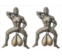 Sollee 2pack Divertente Anello per la Porta a Forma di Palla Bussare alla Porta Palle satiro Uomo Palle bussare alla Porta Campanello per Porta d'ingresso Appeso per Decorazioni da Parete della Porta