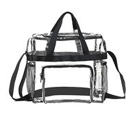 Sollee Borse Trasparenti Borsa a Tracolla Trasparente Borsa da Toilette Trasparente con Tracolla Regolabile e Cerniera per Lo Sport da Stadio e Lavoro