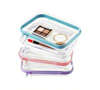 Sollee Borse Trasparenti con Cerniera - Borsa per Trucco Trasparente con Cerniera - 4 Contenitori Porta Cosmetici per Prodotti di Bellezza Snack Matite Donne