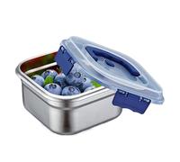 Sollee Contenitori Per Alimenti | Antigoccia Impilabili Con Coperchio,Contenitori In Metallo Per Conservazione Alimenti,Per Snack Insalata Panino Scuola Ufficio Campeggio Picnic Viaggio