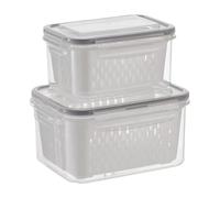 Sollee Contenitori per Frutta - 2 Pezzi Contenitori Ermetici, Per Verdure Con Colino Amovibile - per Cibo Carne Frutta Verdura Congelati