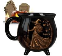 Sollee da Caffè Halloween,Da Colazione In Ceramica Con Gatto | Noveltà Calderone Halloween Gotico Decorativo Per Donne Amanti Del Tè Famiglia Sorelle Amici Cucina Casa