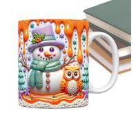 Sollee Tazza con Motivo a Pupazzo di Neve | Tazze in Ceramica per Caffè Invernali | Design 3D a Neve con Manico per Tè Cioccolata Bevande Donne Ragazze Vacanze Festività Compleanno